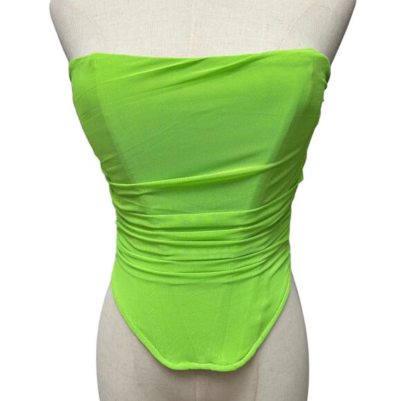 STEVE MADDEN Sz XS Dahlia Top Corset in Neon Green Glam Club Festival Nightout - Picture 1 of 8